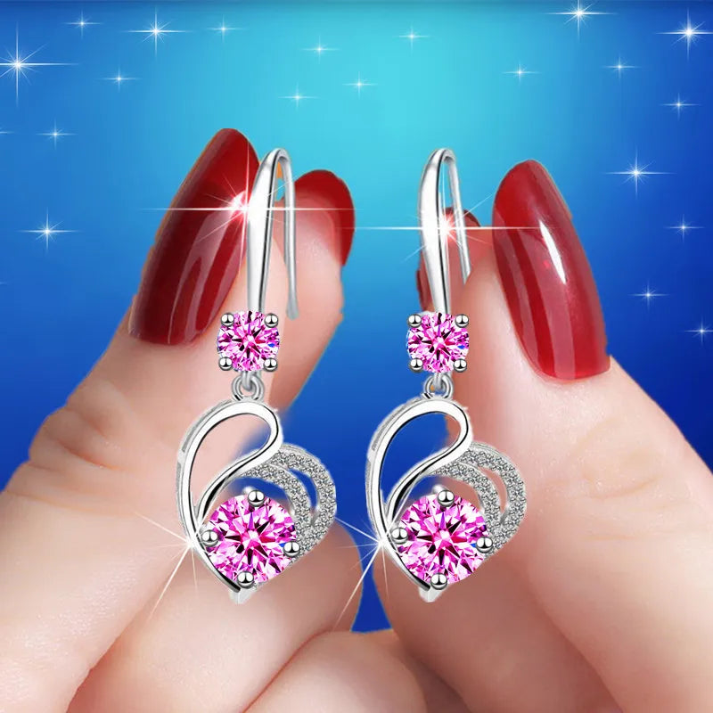 Romantic Crystal Heart Earrings