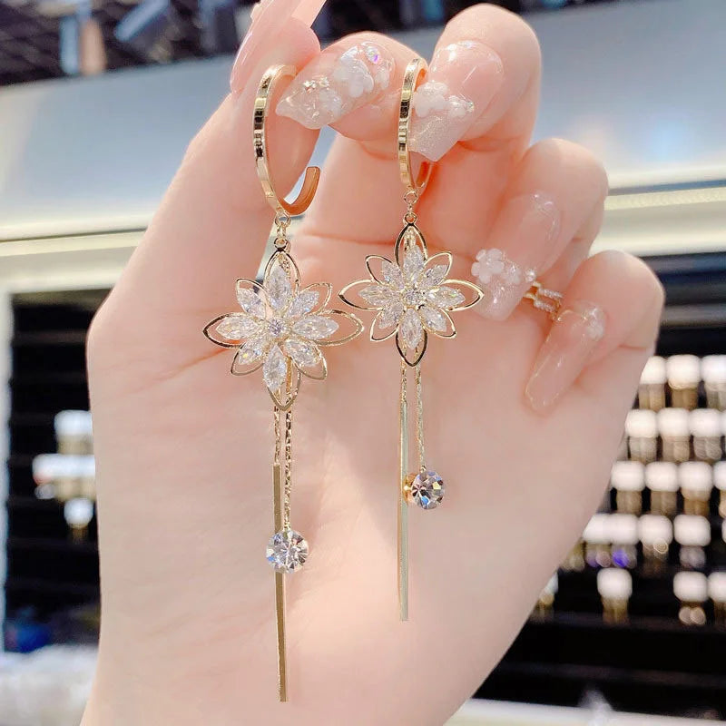 Crystal Bloom Drop Earrings