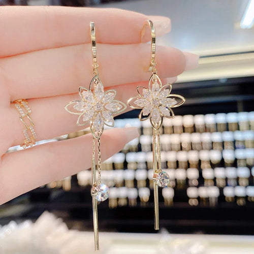 Crystal Bloom Drop Earrings