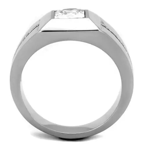 TK1916 Crystal Steel Ring