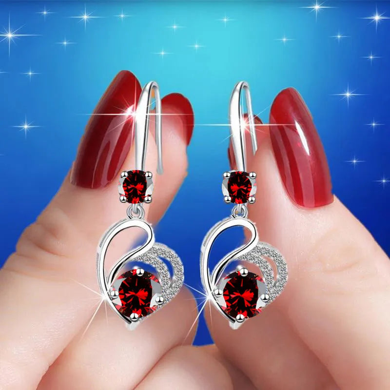 Romantic Crystal Heart Earrings
