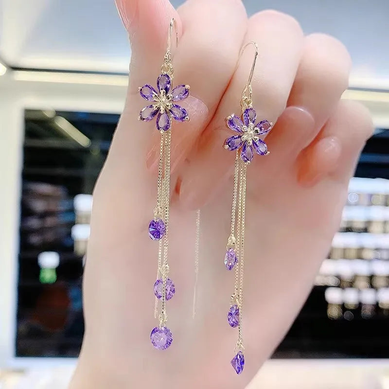 Crystal Bloom Drop Earrings