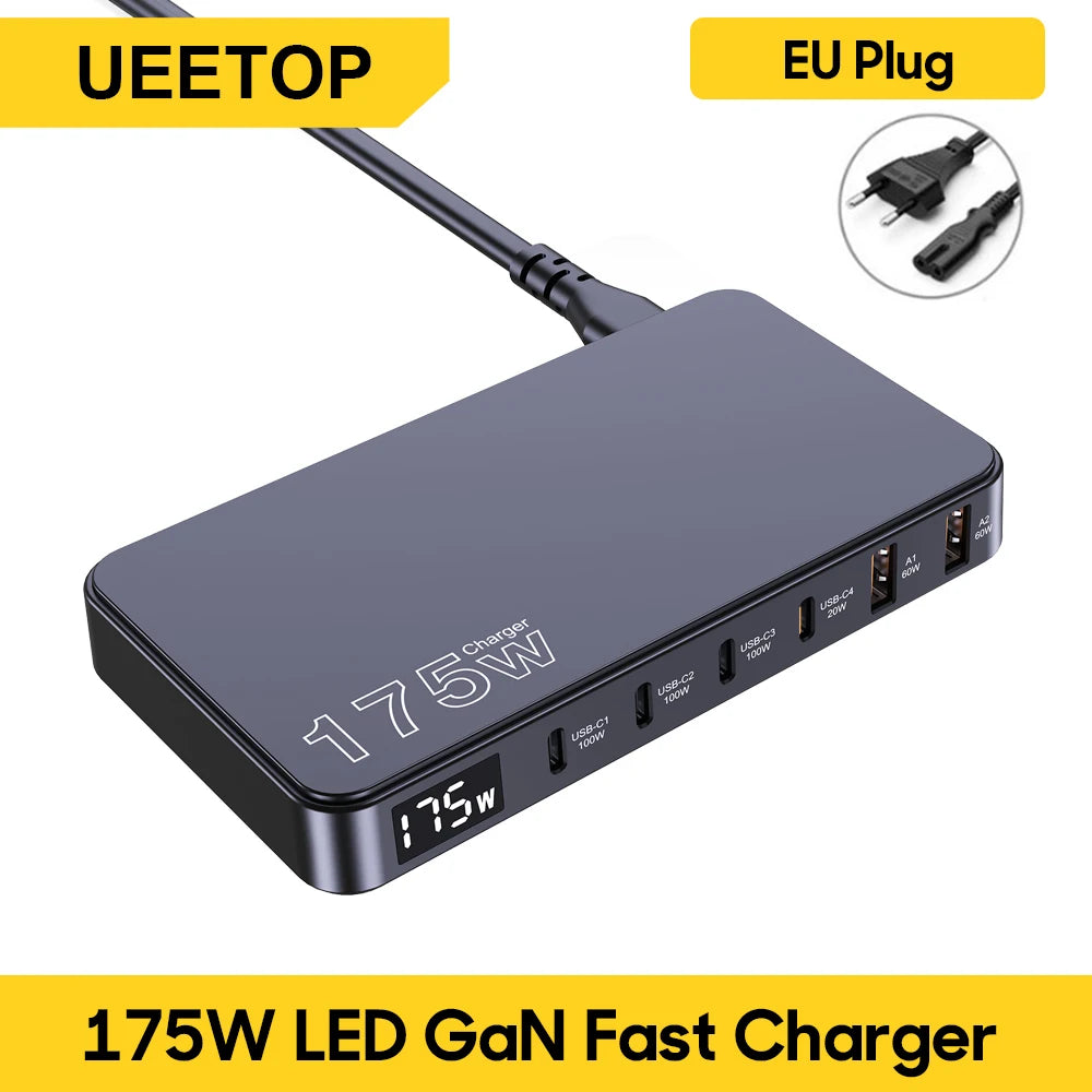 Ueetop 175W GaN 6-Port USB C Charger