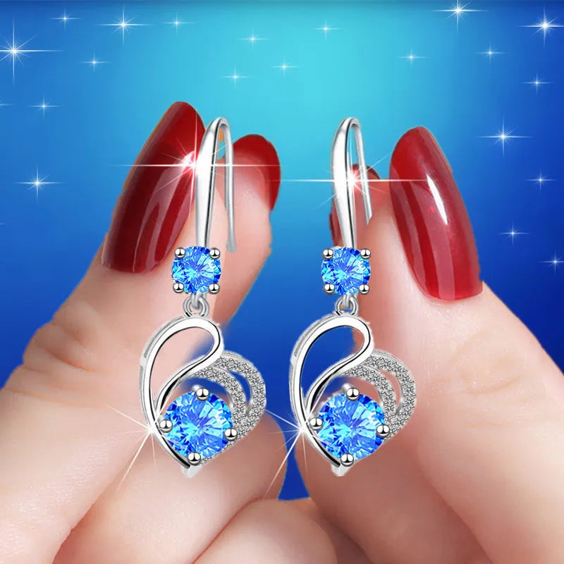 Romantic Crystal Heart Earrings