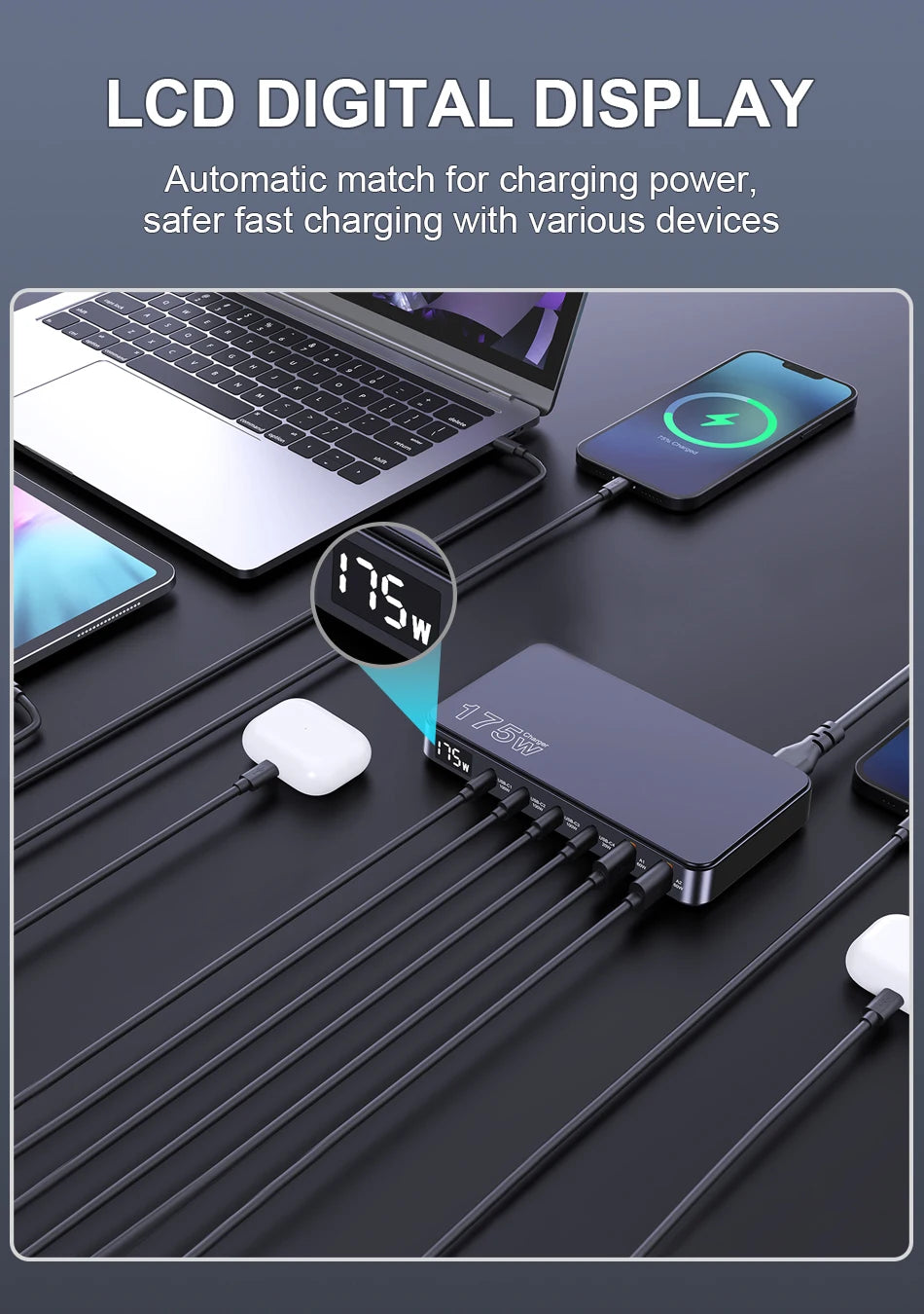Ueetop 175W GaN 6-Port USB C Charger