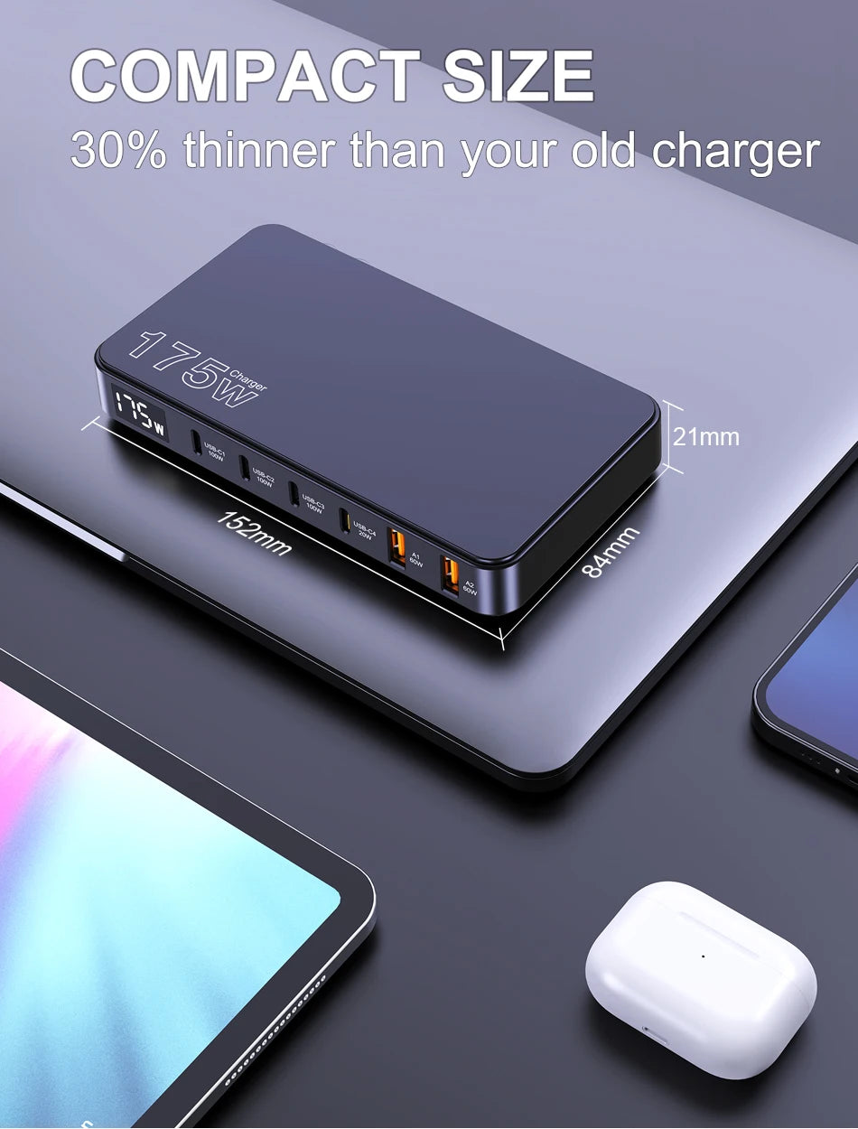 Ueetop 175W GaN 6-Port USB C Charger