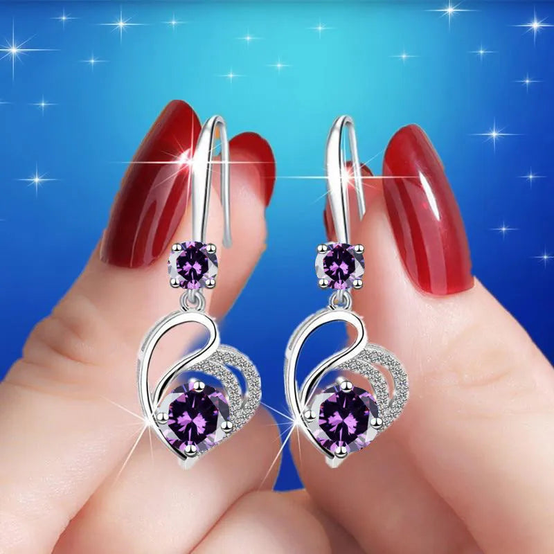 Romantic Crystal Heart Earrings