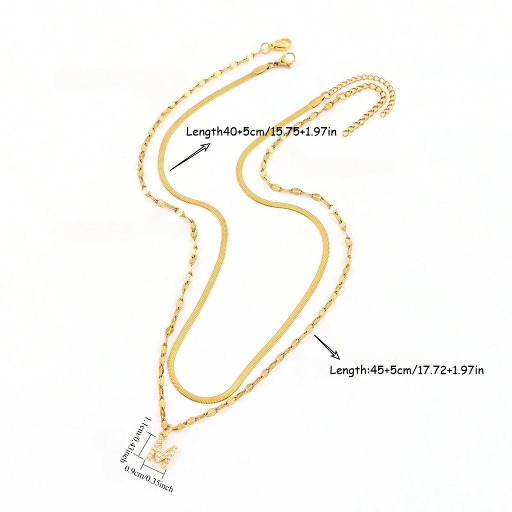 Gold Initial Layered Necklace