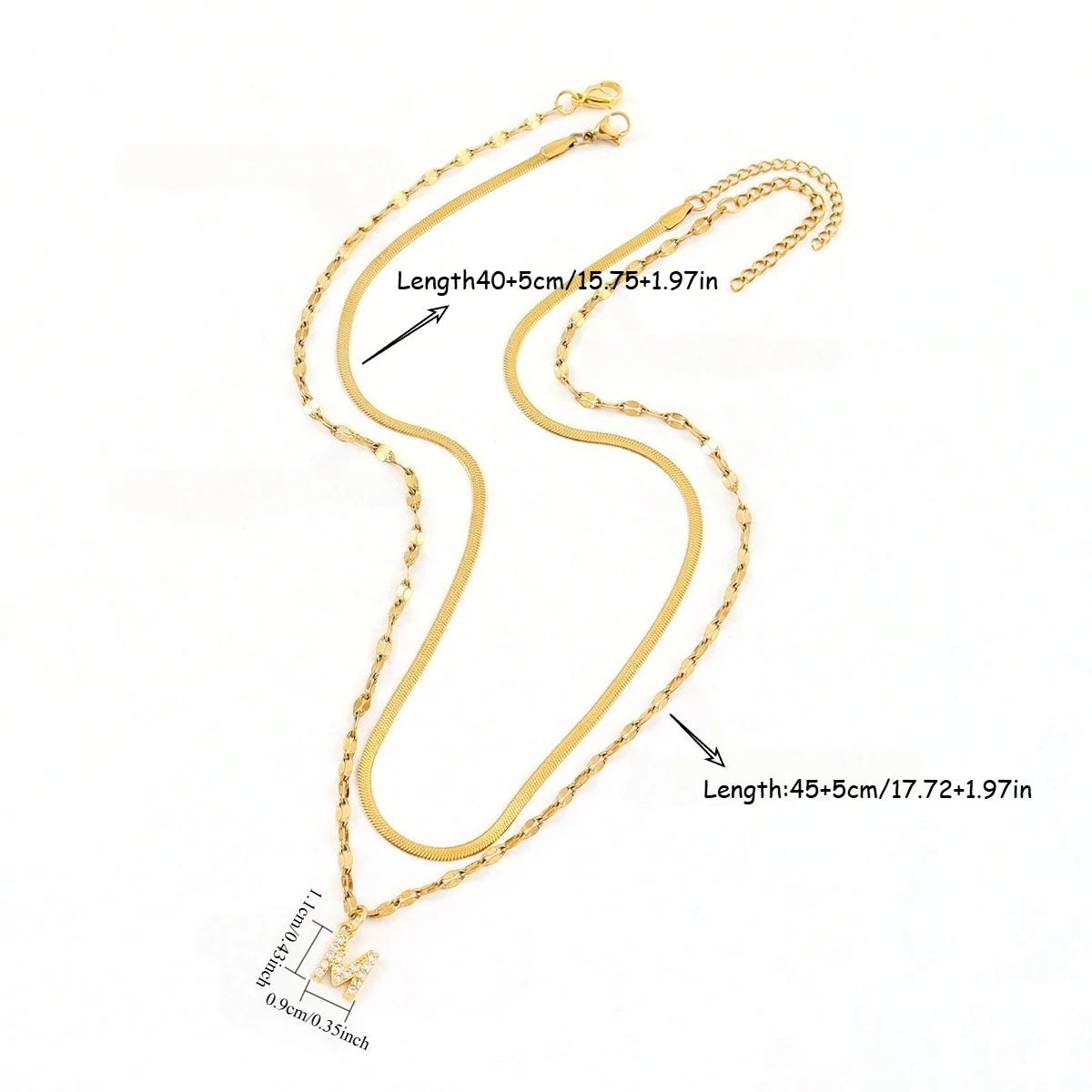 Gold Initial Layered Necklace