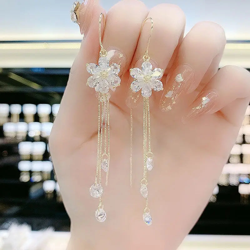 Crystal Bloom Drop Earrings