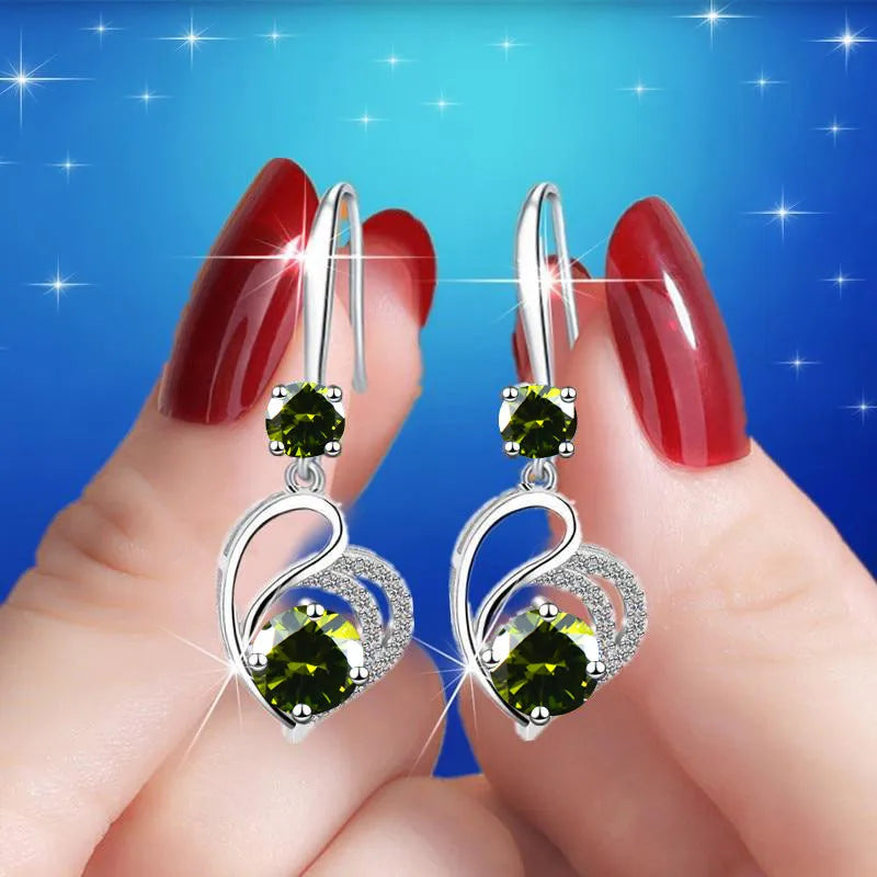 Romantic Crystal Heart Earrings