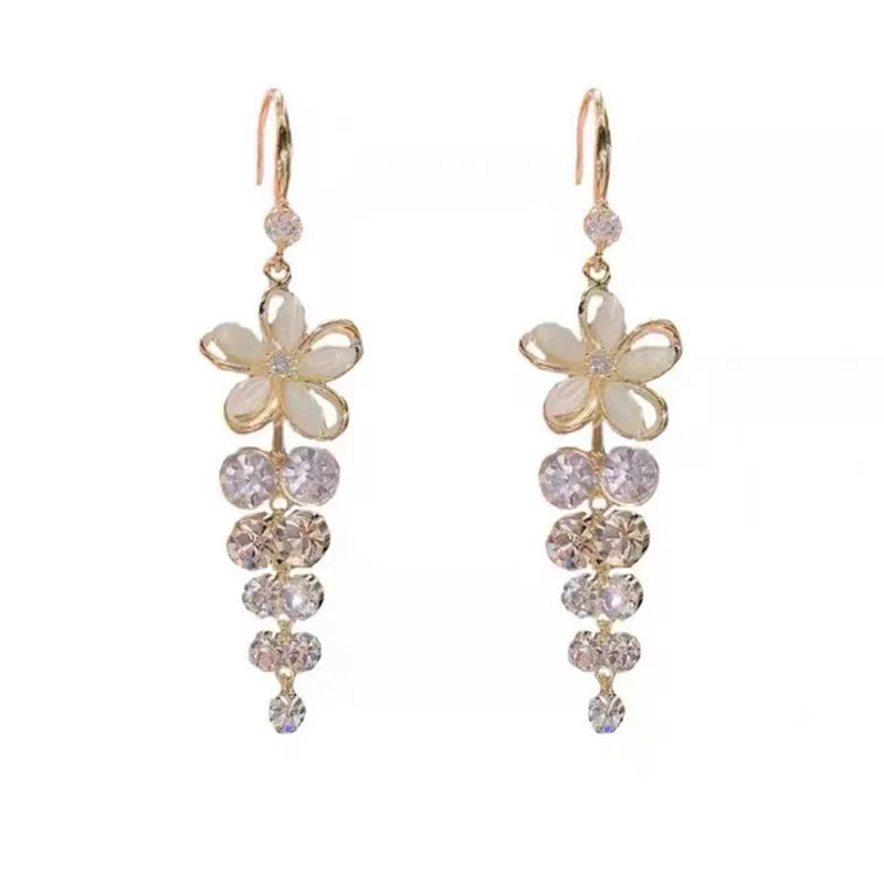 Crystal Bloom Drop Earrings