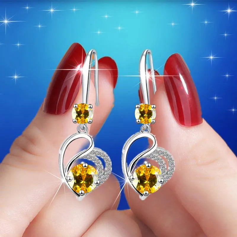 Romantic Crystal Heart Earrings