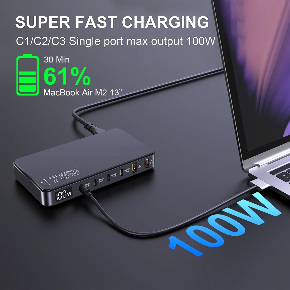 Ueetop 175W GaN 6-Port USB C Charger