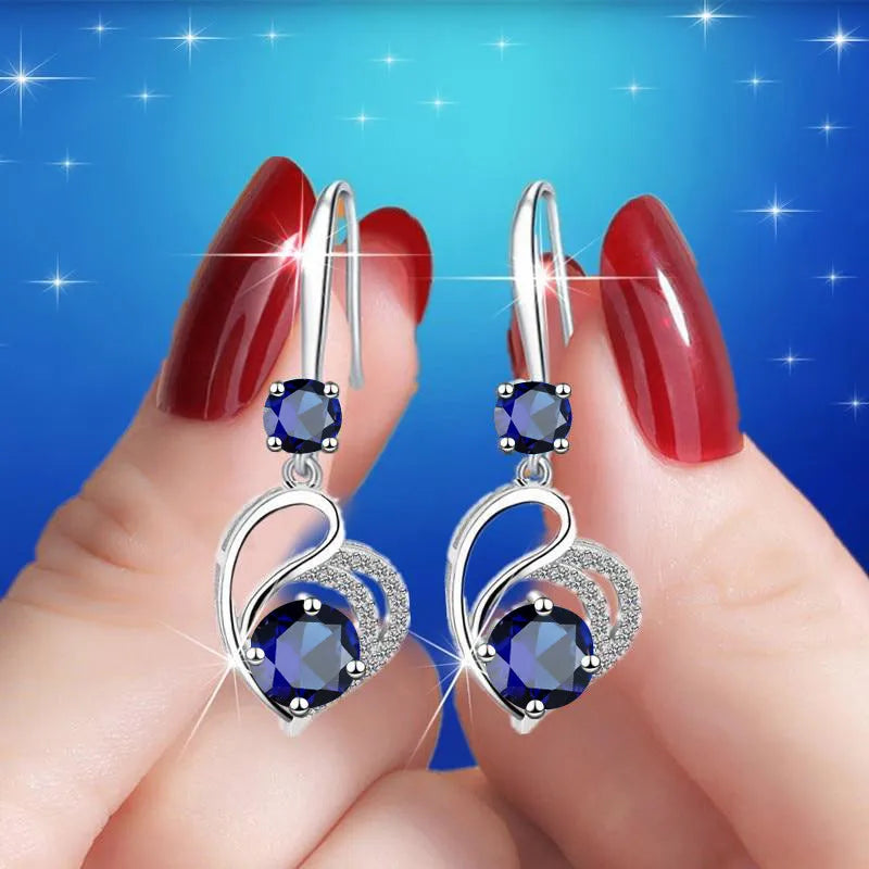 Romantic Crystal Heart Earrings